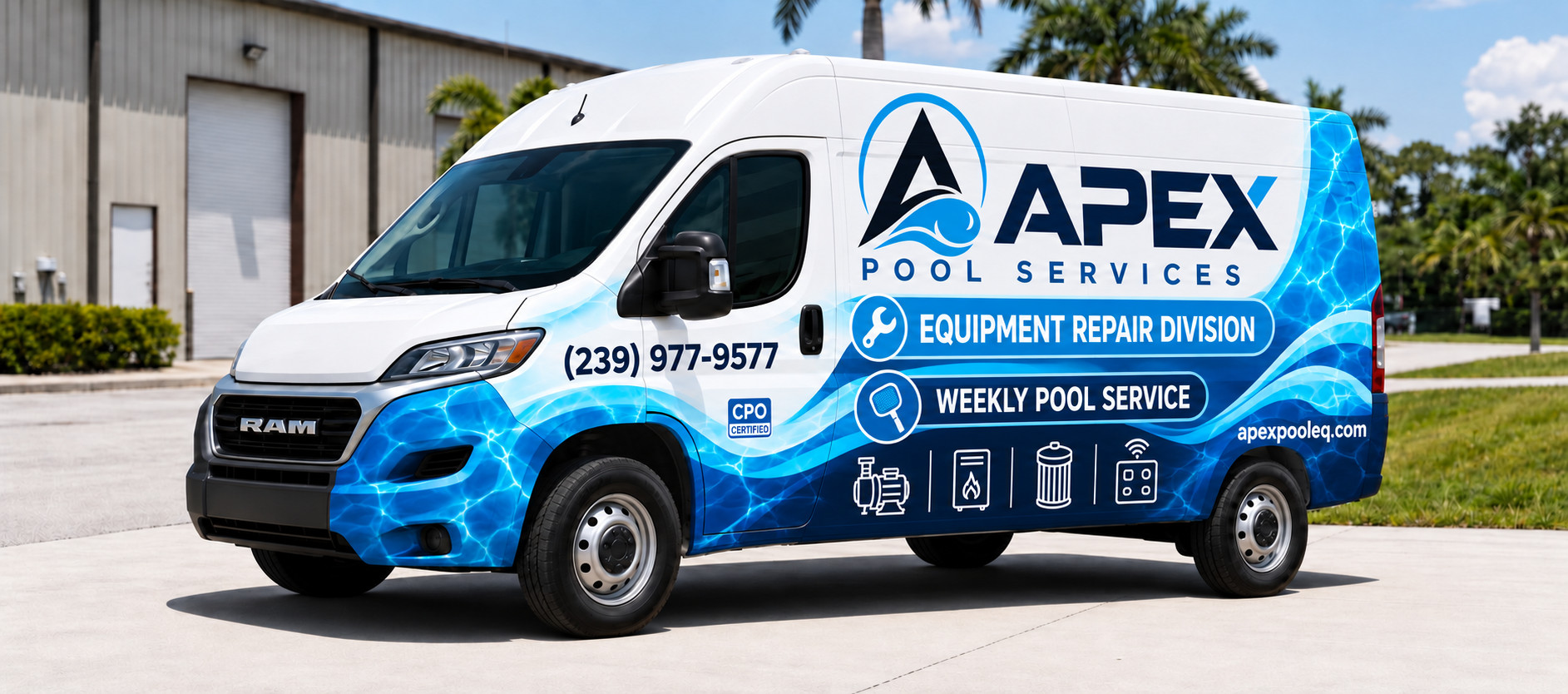 APEX Pool Services equipment repair van